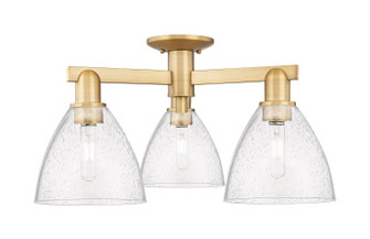 Arcadia Three Light Semi-Flush Mount in Brushed Brass (405|716-3F-BB-GBD-754)