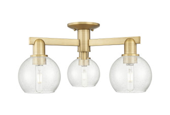 Arcadia Three Light Semi-Flush Mount in Brushed Brass (405|716-3F-BB-G124-6)
