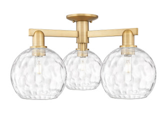 Arcadia Three Light Semi-Flush Mount in Brushed Brass (405|716-3F-BB-G1215-8)