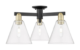 Arcadia Three Light Semi-Flush Mount in Black Antique Brass (405|716-3F-BAB-GBC-82)