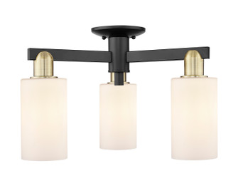 Arcadia Three Light Semi-Flush Mount in Black Antique Brass (405|716-3F-BAB-G801)