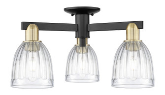 Arcadia Three Light Semi-Flush Mount in Black Antique Brass (405|716-3F-BAB-G442)