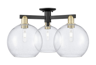 Arcadia Three Light Semi-Flush Mount in Black Antique Brass (405|716-3F-BAB-G124-10)