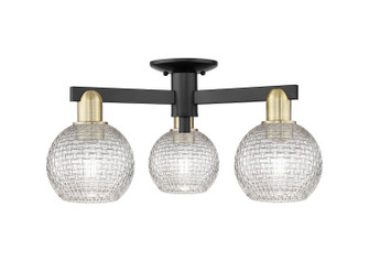 Arcadia Three Light Semi-Flush Mount in Black Antique Brass (405|716-3F-BAB-G122C-6CL)