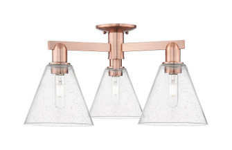 Arcadia Three Light Semi-Flush Mount in Antique Copper (405|716-3F-AC-GBC-84)