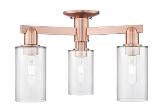 Arcadia Three Light Semi-Flush Mount in Antique Copper (405|716-3F-AC-G802)