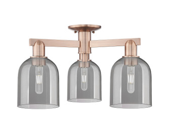 Arcadia Three Light Semi-Flush Mount in Antique Copper (405|716-3F-AC-G558-6SM)