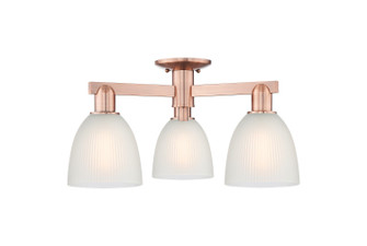 Arcadia Three Light Semi-Flush Mount in Antique Copper (405|716-3F-AC-G381)