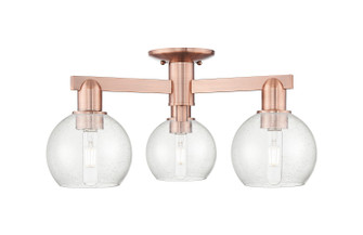 Arcadia Three Light Semi-Flush Mount in Antique Copper (405|716-3F-AC-G124-6)