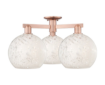 Arcadia Three Light Semi-Flush Mount in Antique Copper (405|716-3F-AC-G1216-10WM)