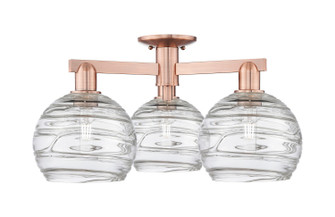 Arcadia Three Light Semi-Flush Mount in Antique Copper (405|716-3F-AC-G1213-8CL)
