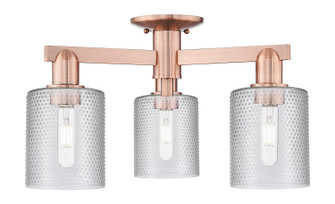 Arcadia Three Light Semi-Flush Mount in Antique Copper (405|716-3F-AC-G112)