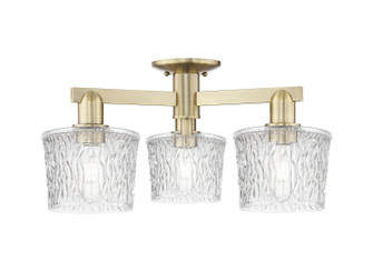 Arcadia Three Light Semi-Flush Mount in Antique Brass (405|716-3F-AB-G402)
