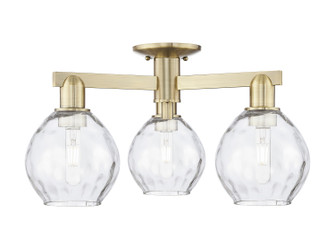 Arcadia Three Light Semi-Flush Mount in Antique Brass (405|716-3F-AB-G362)