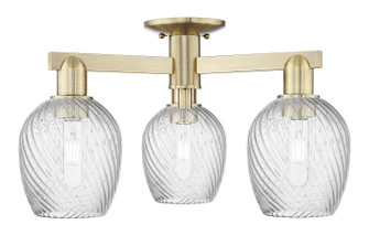 Arcadia Three Light Semi-Flush Mount in Antique Brass (405|716-3F-AB-G292)