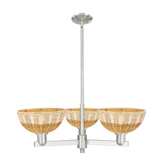 Arcadia Three Light Pendant in Satin Nickel (405|716-3CR-SN-NBD2-9-NAT)