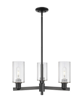 Arcadia Three Light Pendant in Matte Black (405|716-3CR-BK-G802)