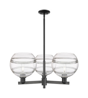 Arcadia Three Light Pendant in Matte Black (405|716-3CR-BK-G556-10CL)