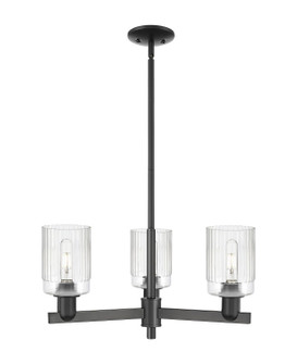 Arcadia Three Light Pendant in Matte Black (405|716-3CR-BK-G342)