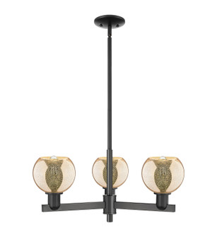 Arcadia Three Light Pendant in Matte Black (405|716-3CR-BK-G128-6)