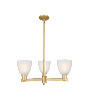 Arcadia Three Light Pendant in Brushed Brass (405|716-3CR-BB-G381)