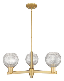 Arcadia Three Light Pendant in Brushed Brass (405|716-3CR-BB-G122C-6CL)