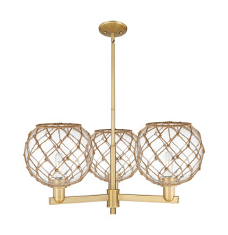 Arcadia Three Light Pendant in Brushed Brass (405|716-3CR-BB-G122-10RB)