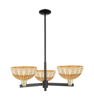 Arcadia Three Light Pendant in Black Antique Brass (405|716-3CR-BAB-NBD2-9-NAT)