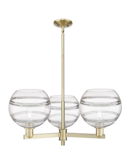 Arcadia Three Light Pendant in Antique Brass (405|716-3CR-AB-G556-10CL)