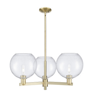 Arcadia Three Light Pendant in Antique Brass (405|716-3CR-AB-G124-10)