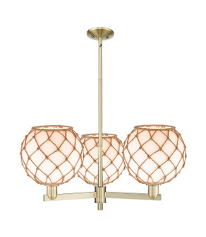 Arcadia Three Light Pendant in Antique Brass (405|716-3CR-AB-G121-10RB)