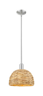 Arcadia One Light Mini Pendant in Brushed Satin Nickel (405|716-1S-SN-RBD-12-NAT)