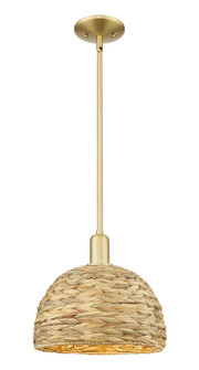 Arcadia One Light Mini Pendant in Satin Gold (405|716-1S-SG-RBD-12-NAT)
