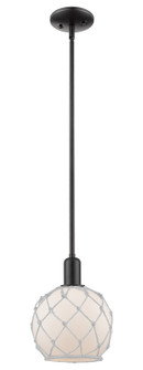 Arcadia One Light Mini Pendant in Matte Black (405|716-1S-BK-G121-8RW)