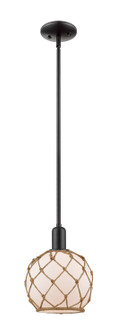 Arcadia One Light Mini Pendant in Matte Black (405|716-1S-BK-G121-8RB)