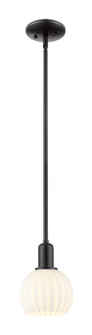Arcadia One Light Mini Pendant in Matte Black (405|716-1S-BK-G1217-6WV)