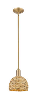 Arcadia One Light Mini Pendant in Brushed Brass (405|716-1S-BB-RBD-8-NAT)