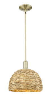 Arcadia One Light Mini Pendant in Antique Brass (405|716-1S-AB-RBD-12-NAT)