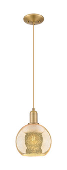 Arcadia One Light Mini Pendant in Brushed Brass (405|716-1P-BB-G128-8)