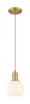 Arcadia One Light Mini Pendant in Brushed Brass (405|716-1P-BB-G1217-6WV)