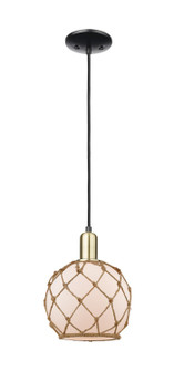 Arcadia One Light Mini Pendant in Black Antique Brass (405|716-1P-BAB-G121-8RB)