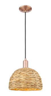 Arcadia One Light Mini Pendant in Antique Copper (405|716-1P-AC-RBD-12-NAT)
