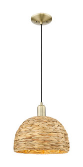 Arcadia One Light Mini Pendant in Antique Brass (405|716-1P-AB-RBD-12-NAT)