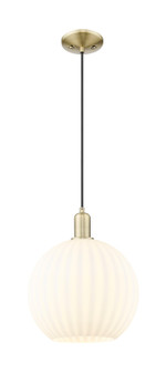 Arcadia One Light Mini Pendant in Antique Brass (405|716-1P-AB-G1217-12WV)