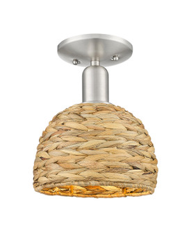 Arcadia One Light Semi-Flush Mount in Satin Nickel (405|716-1C-SN-RBD-8-NAT)