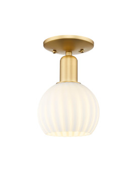 Arcadia One Light Semi-Flush Mount in Satin Gold (405|716-1C-SG-G1217-6WV)