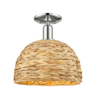 Arcadia One Light Semi-Flush Mount in Polished Nickel (405|716-1C-PN-RBD-12-NAT)