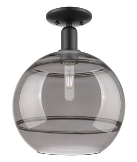 Arcadia One Light Semi-Flush Mount in Matte Black (405|716-1C-BK-G556-12SM)