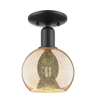 Arcadia One Light Semi-Flush Mount in Matte Black (405|716-1C-BK-G128-6)