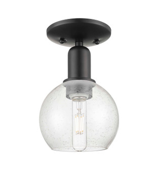 Arcadia One Light Semi-Flush Mount in Matte Black (405|716-1C-BK-G124-6)